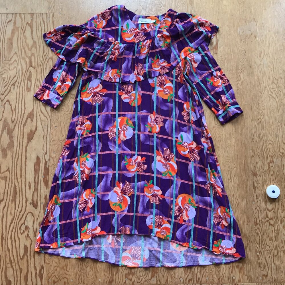 & Other Stories purple ruffle dress, size 6